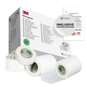 Стрічка 3M Micropore 5 x з підказками для нанесення від p-beauty - для нарощування вій, медичний флісовий пластир - без латексу, гіпоалергенна, дихаюча, водонепроникна - стрічка для вій (1,25 см x 9,14 м) - Фото 1