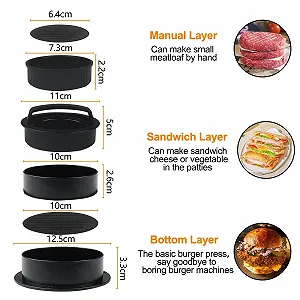 Набор для бургеров Burger Press Set 3 в 1 пластиковый Черный synthetic.ua - Фото 1