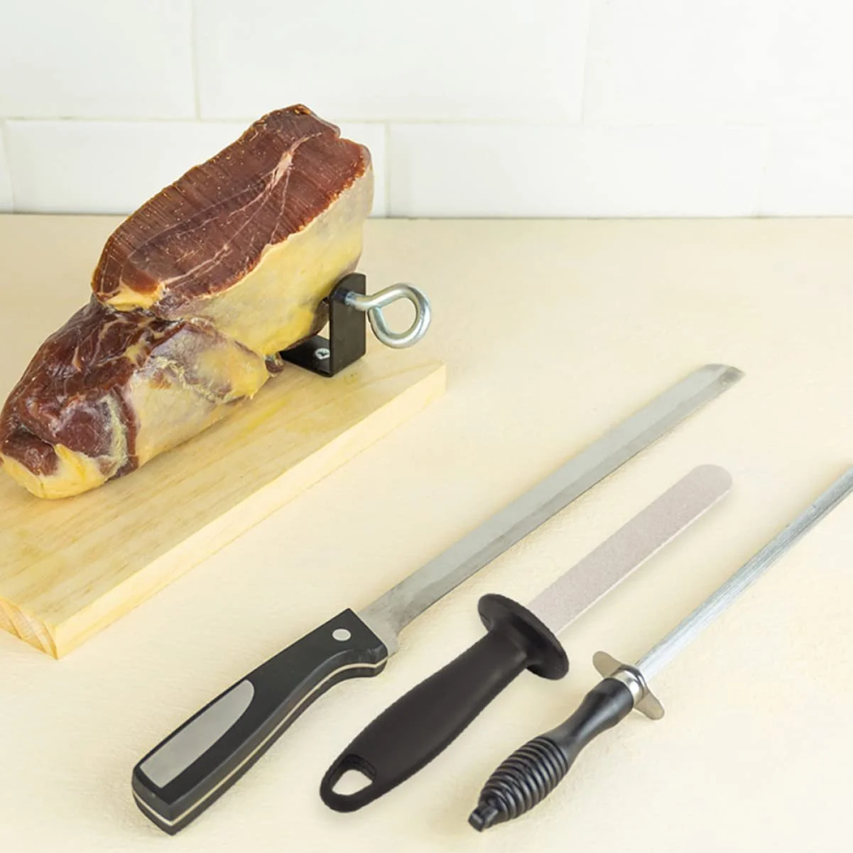 Точилка для кухонних ножів Мусат із ергономічною ручкою двосторонній, фото №2