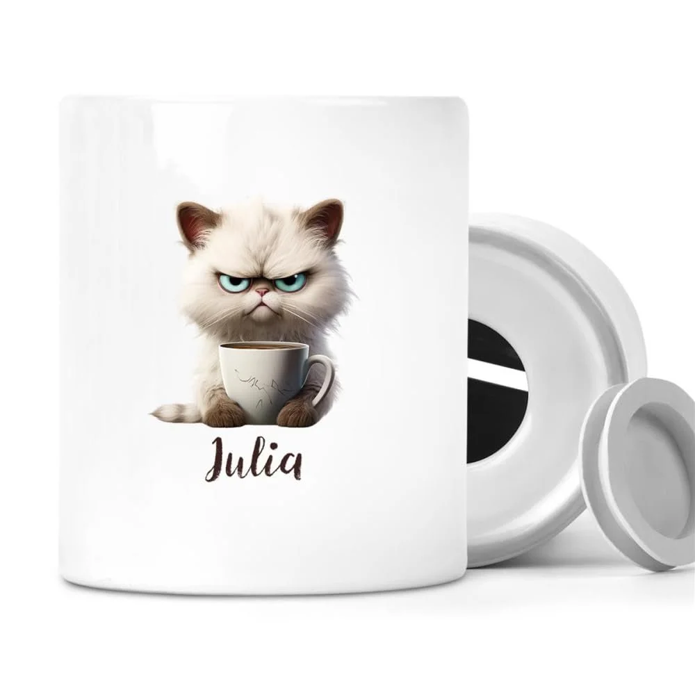 Скарбничка Cat Money Box Grumpy #2 з можливістю персоналізації, фото №1