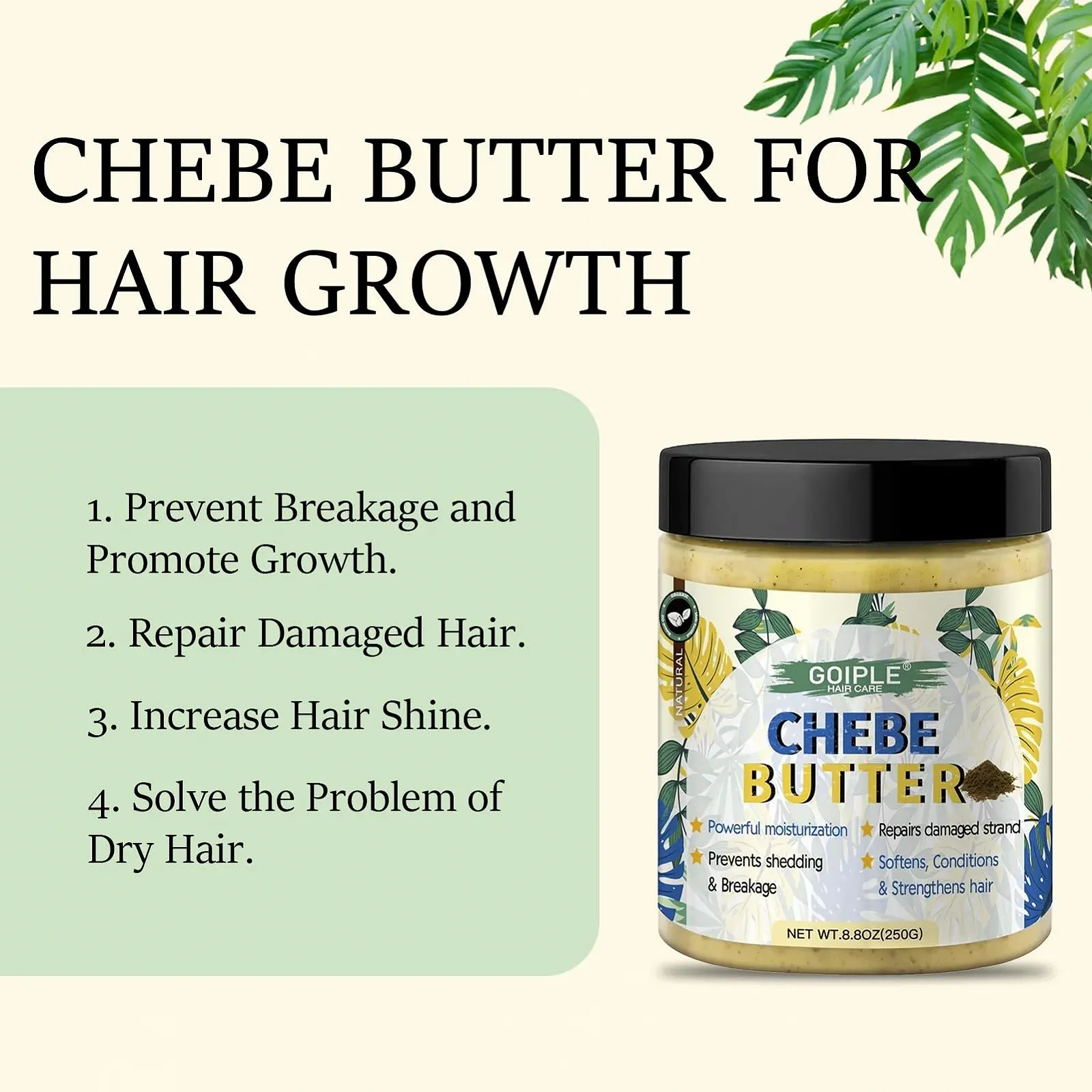 Масло Chebe для росту волосся для чоловіків і жінок, жир Chebe для волосся, з глибоким зволоженням для росту волосся, фото №6