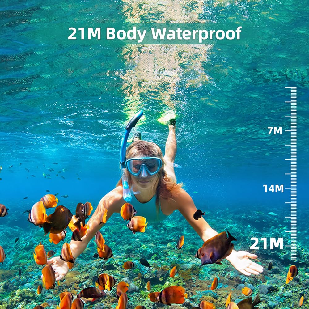 Екшн-камера Camnoon 4K Mini Sports 20MP WiFi 170° Wide Angle Lens 21M Waterproof з 2.1-дюймовим сенсорним екраном, фото №6