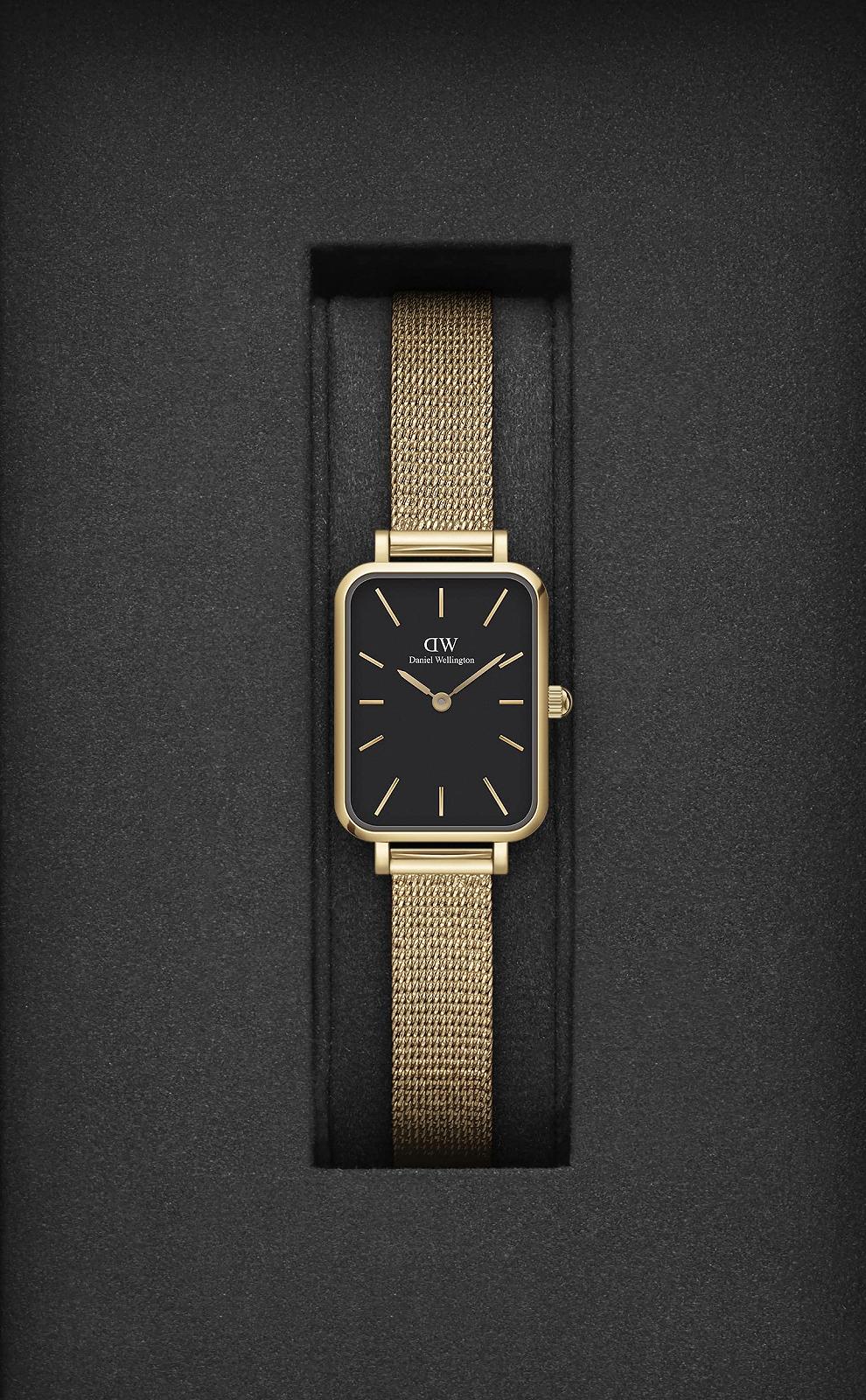 Годинник Daniel Wellington Quadro Золотий Нержавіюча сталь (316L), чорний, DW00100557-AMZUK, фото №4