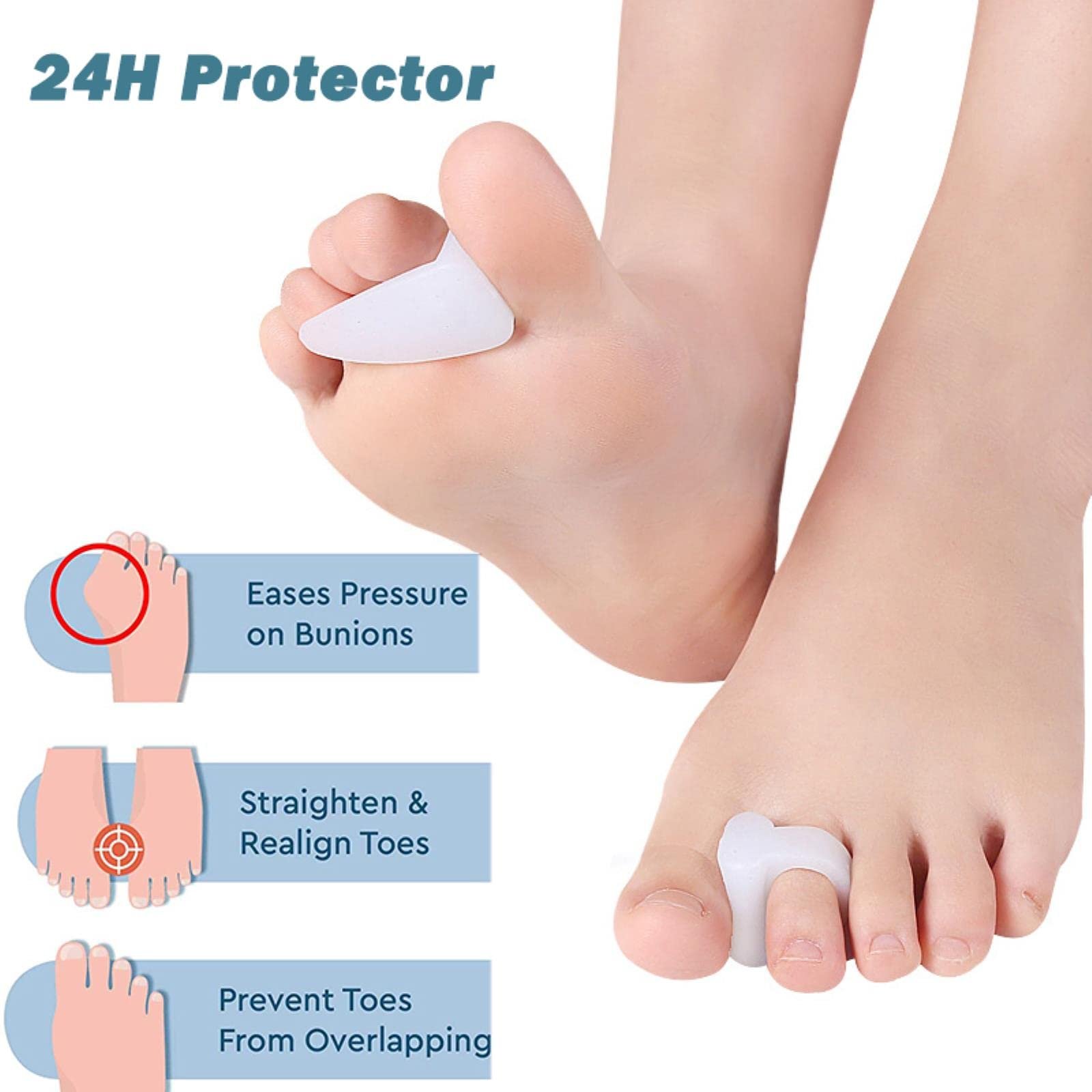 Роздільник для пальців ніг Гелевий коректор вальгусної деформації 2шт/пара, фото №3 Роздільник для пальців ніг Гелевий коректор вальгусної деформації 2шт/пара, фото №3