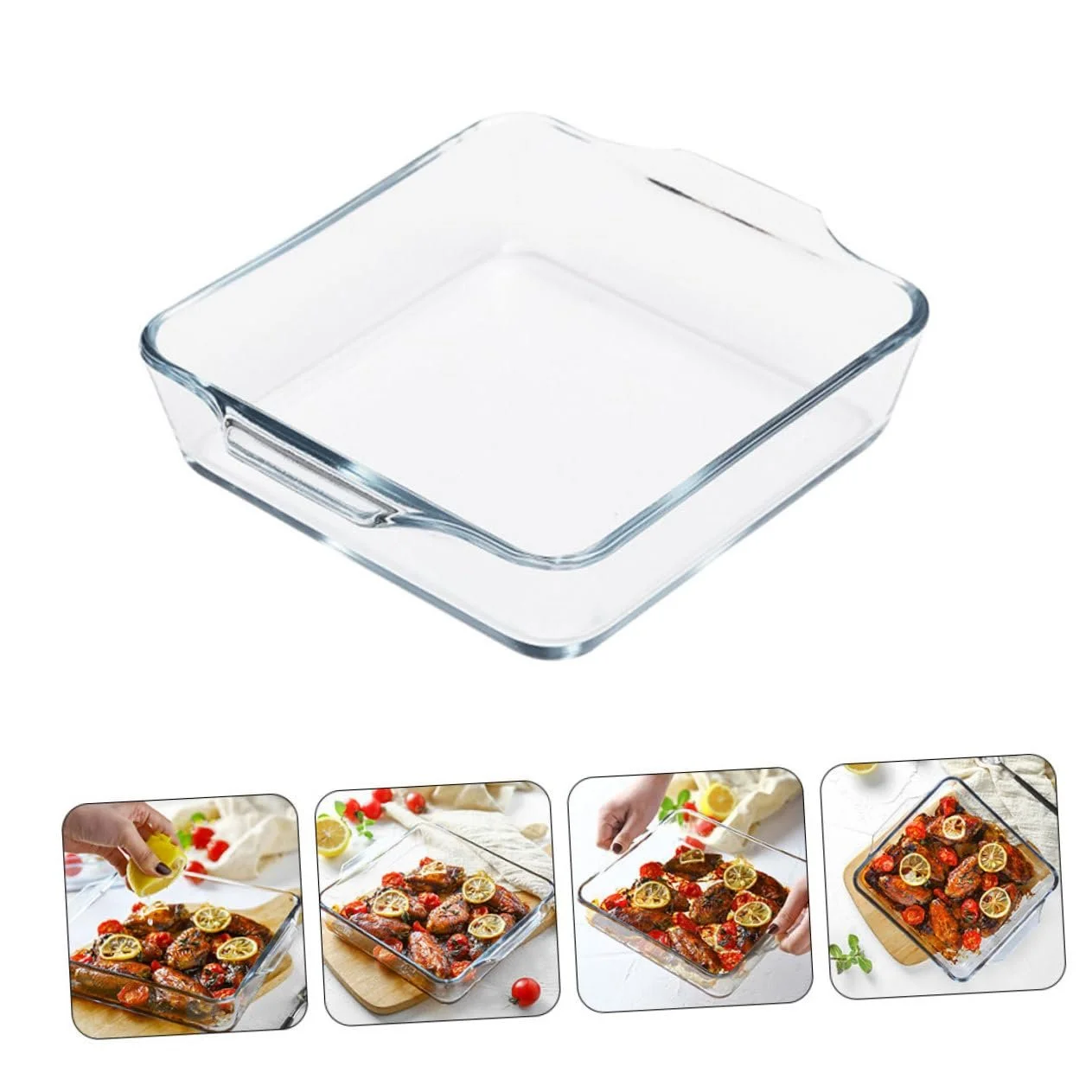 Форма для запікання VALICLUD скляна кругла з бічними ручками, фото №5