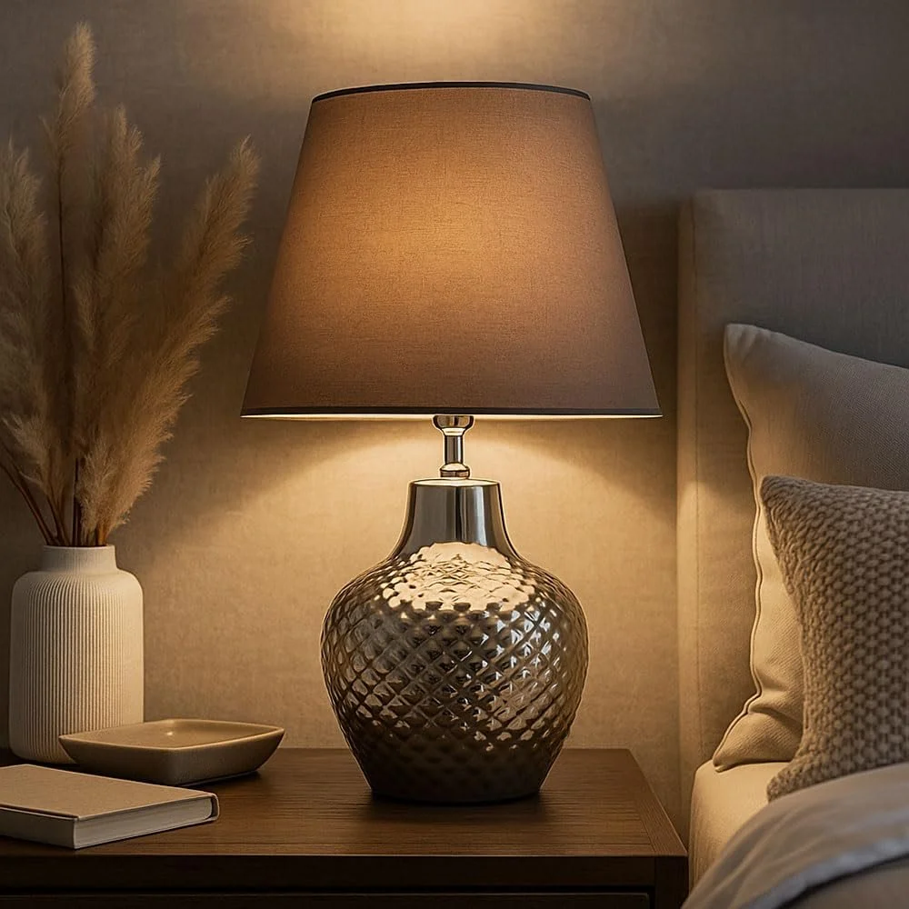 Настільна лампа Nowa LED Ceramic E14 Filament Warm White Dimmable 20 x 32 cm Chrome Brown, фото №3