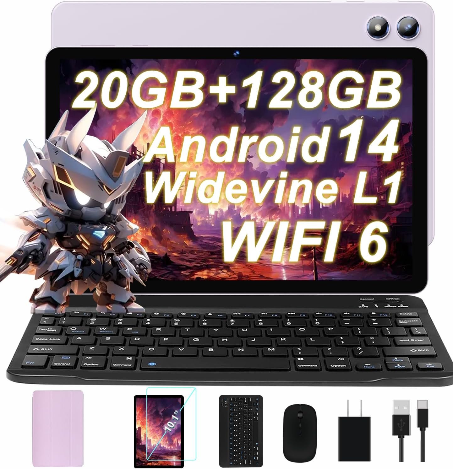 Планшет 10.1" JUEDUR R700 6+14/128Gb 8 ядер Android 14 6000 mAh Фіолетовий, фото №1