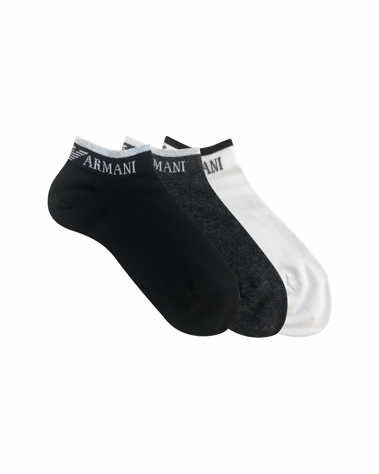 Шкарпетки гомілкові Emporio Armani Basic Cotton 3-Pack Black One Size, фото №3