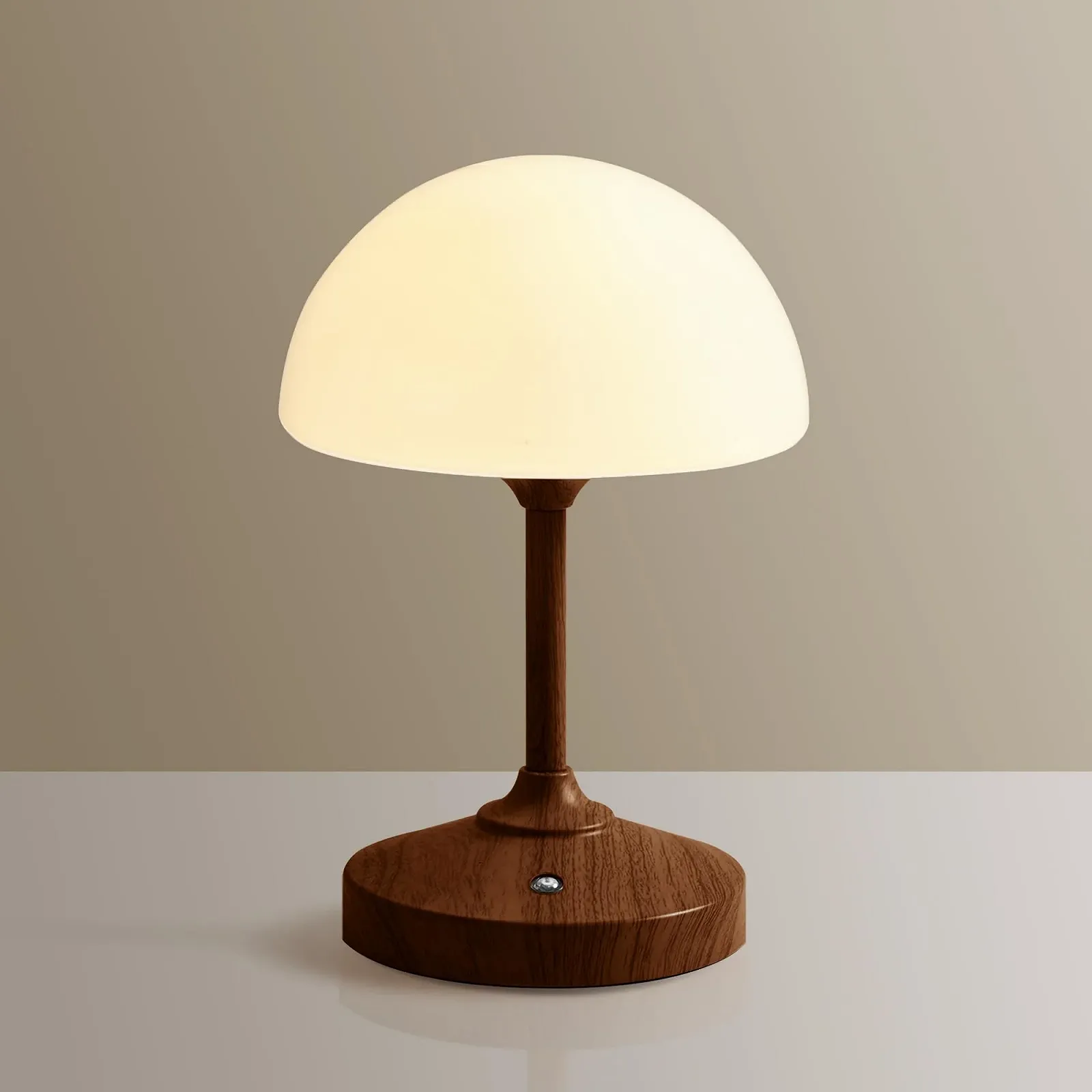 Настольная лампа Dawnwake LED Mushroom аккумуляторная 5000 mAh сенсорная Walnut, фото №1