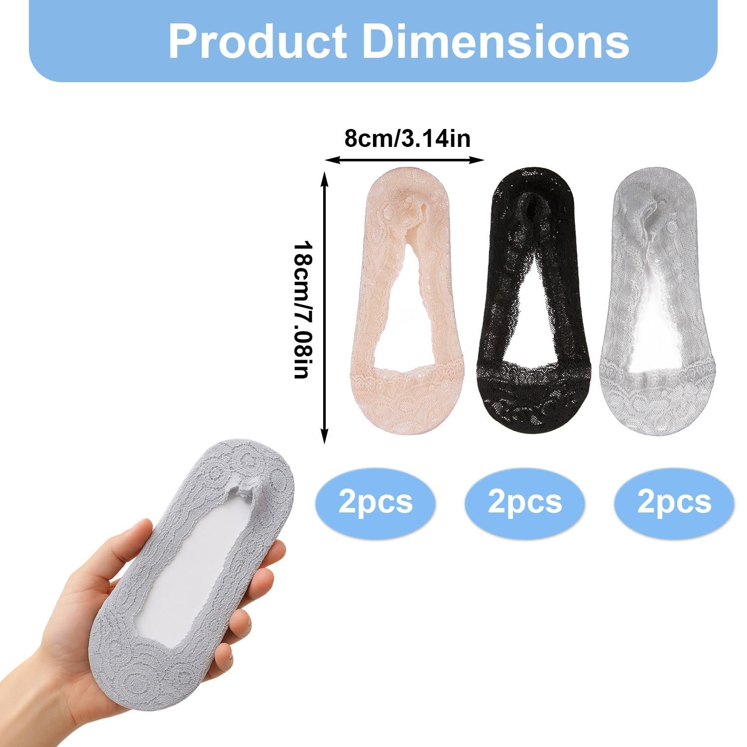 Шкарпетки-слідки Жіночі 6 пар, фото №2