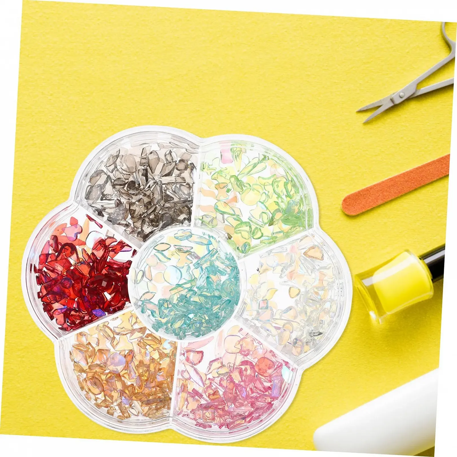 Стрази Healvian Kristall, кольорові, з плоскою задньою стороною, підходять для штучних та гелевих нігтів, а також для домашнього декору, фото №5