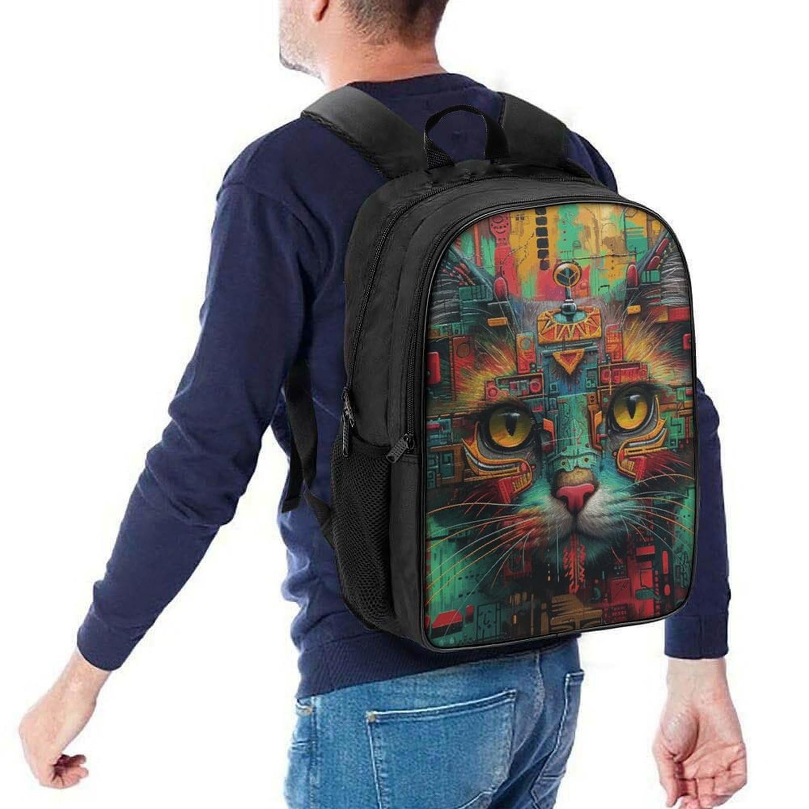 Рюкзак DPEOANEBN Cat 3D для дітей, великий, з котячим принтом, шкільний, подарунки до школи, 40x28x16 см, фото №5