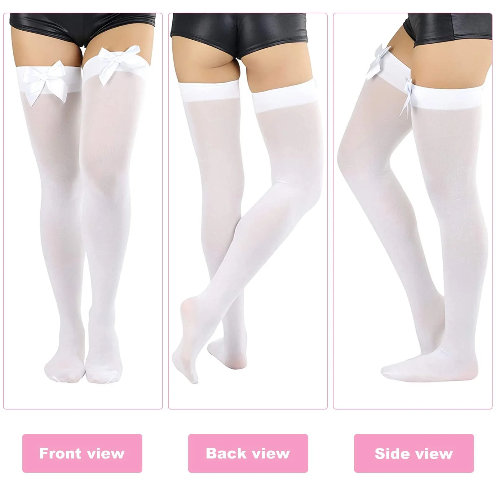 Шкарпетки Гольфи жіночі з бантом білі, 2 шт, білі, фото №7 Шкарпетки Гольфи жіночі з бантом білі, 2 шт, білі, фото №7
