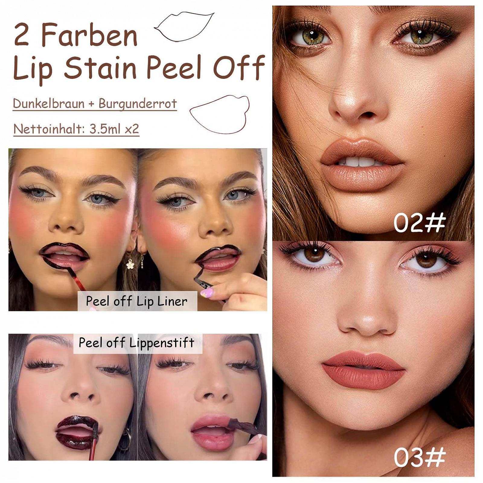 Контур для губ EONFAVE Съемный Водостойкий Матовая Коричневая Помада для губ, фото №2