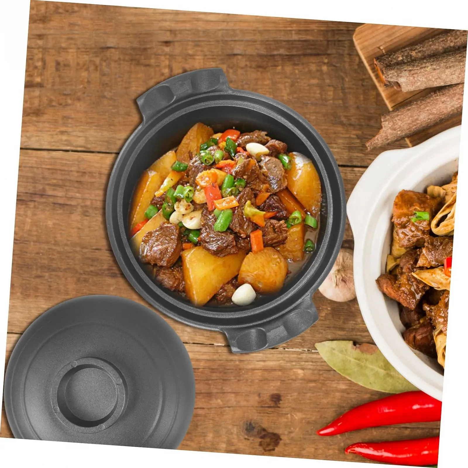 Кастрюля-кокотница Керамическая Термостойкая Равномерный нагрев Подходит для посудомоечной машины, фото №4