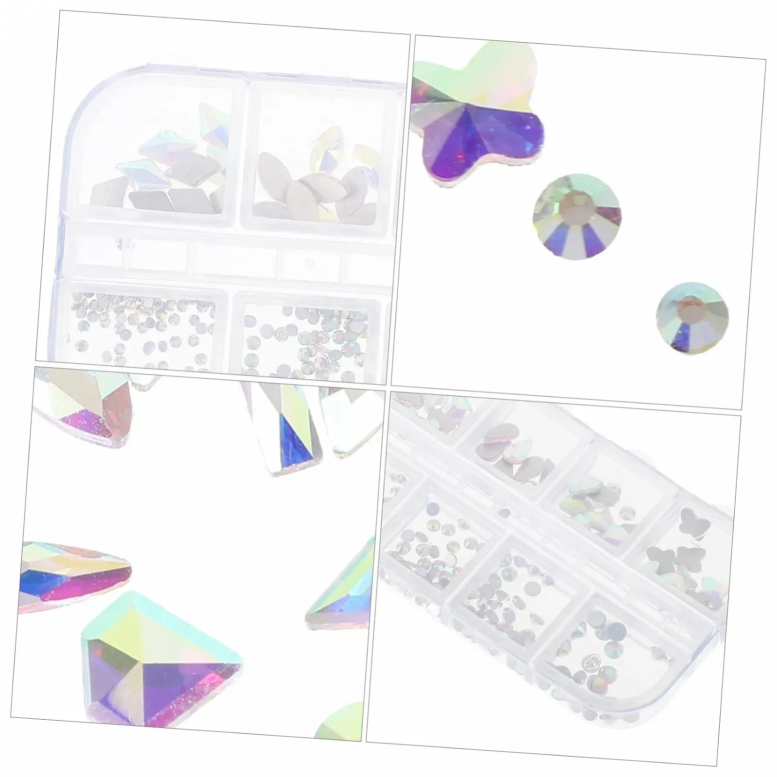 FOMIYES Самодельные Подвески для Ногтей Стразы Набор Металлические Подвески Прочные 12 Отделений Коробка Аксессуары для Ногтей для Самодельных Ногтей и Рукоделия, фото №2