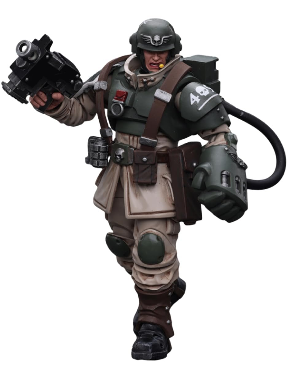 Фигурка коллекционная Warhammer 40K JoyToy Astra Militarum Cadian Command Squad Veteran Sergeant с Power Fist, масштаб 1:18, фото №5