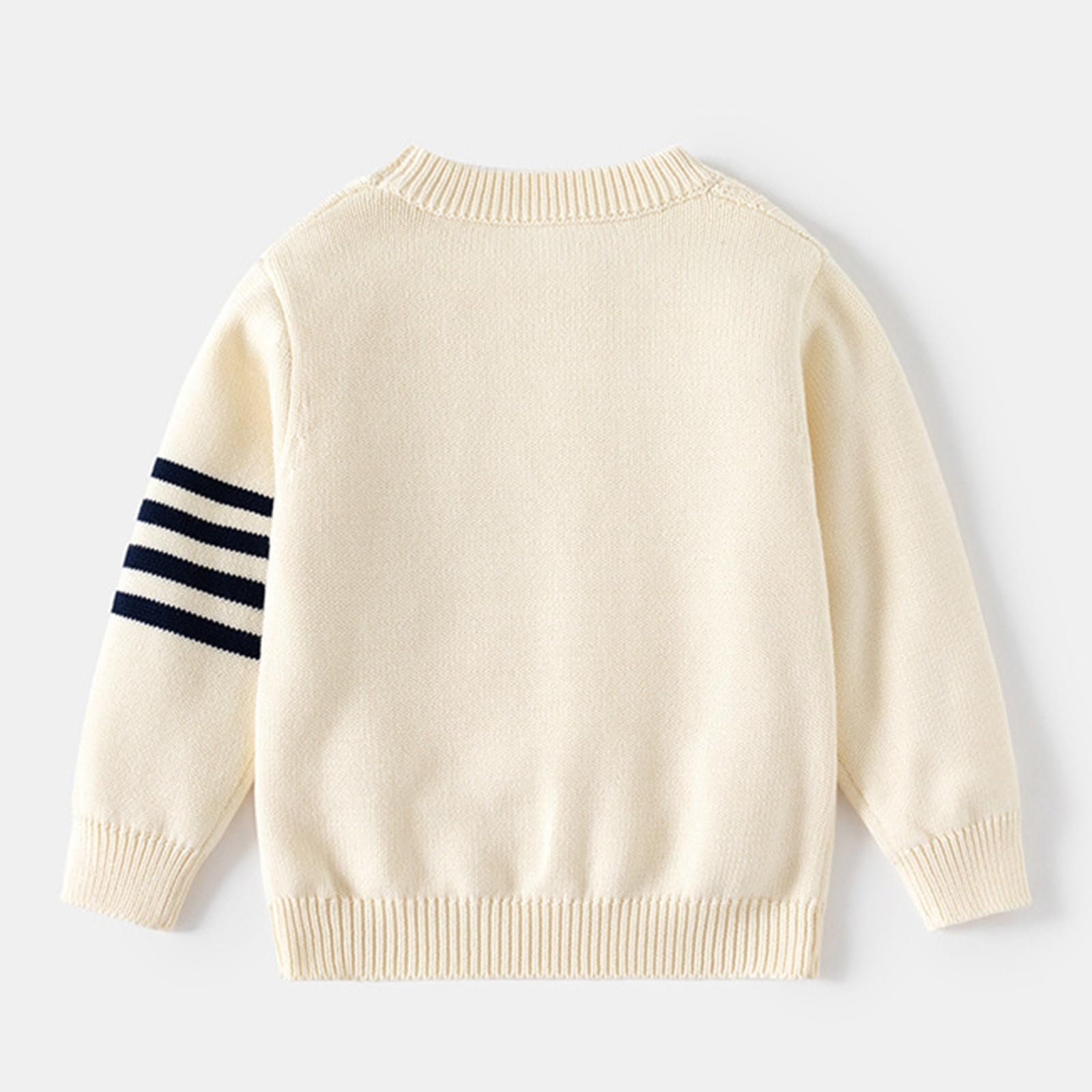 Вязаный полосатый джемпер для мальчиков Generisch со встроенной грелкой для шеи для игр на улице в холодную погоду, фото №2