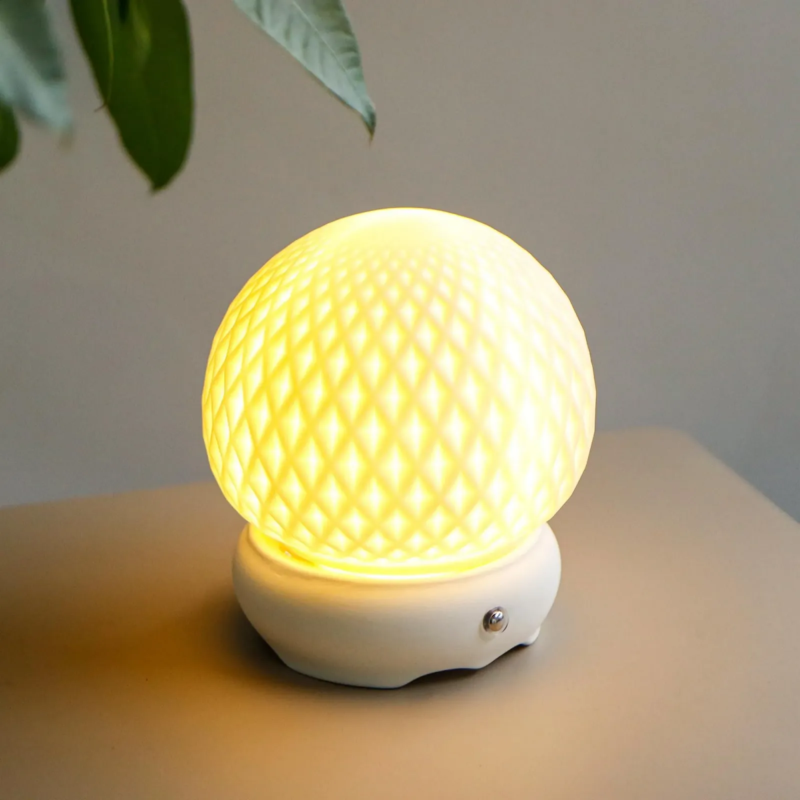 Настільна лампа JHY DESIGN керамічна куля 15 см акумуляторна з регулюванням яскравості сенсорна Diamond Pattern, фото №4