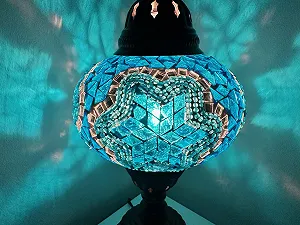 Настільна лампа Samarkand Lights Mosaic Table Lamp L Handmade Turquoise Star synthetic.ua - Фото 1