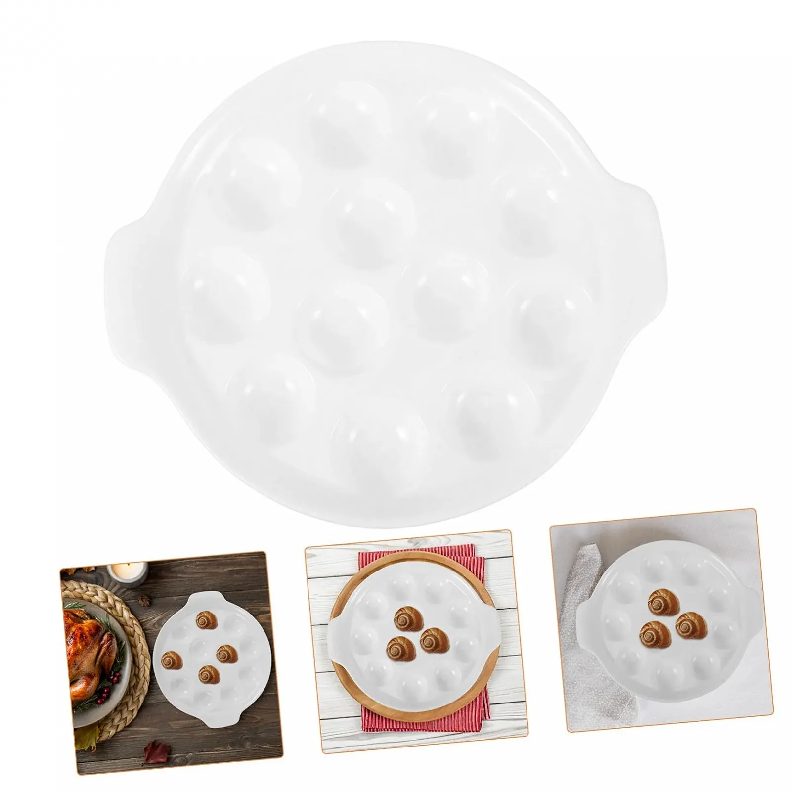 Форма для запікання равликів керамічна на 12 отворів з ручкою для духовки, фото №9