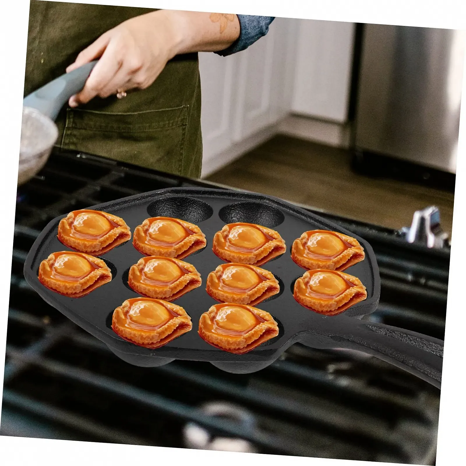 Форма для запікання равликів Sosoport чавунна антипригарна термостійка з рукавичками та пензликом, фото №4