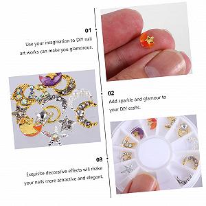 Beavorty 12 шт. Подвеска для маникюра, бриллиант для ногтей, со звездами, стразы для ногтей, луна, заклепки для ногтей, украшение для ногтей из страз, из сплава, Miss Crystal synthetic.ua - Фото 1