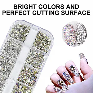 Стрази для нігтів zalati 14AB Колір, 12 круглих нігтів, 6 розмірів - Фото 1