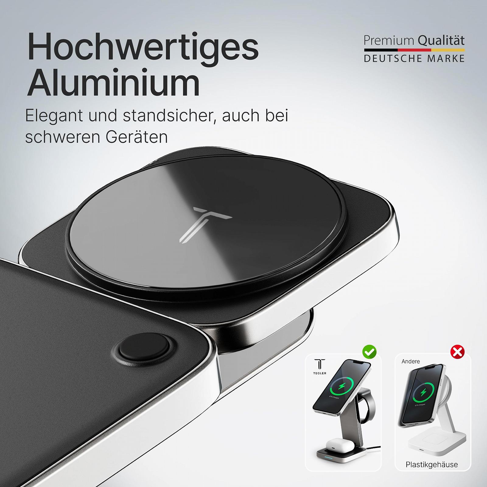 Алюмінієва зарядна станція для Apple Watch та iPhone з адаптером 20W та кабелем USB-C, фото №2 Алюмінієва зарядна станція для Apple Watch та iPhone з адаптером 20W та кабелем USB-C, фото №2