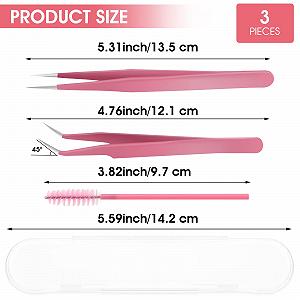 Пінцет Molain Fishtail Pliers Рожевий Вигнутий Кінчик synthetic.ua - Фото 1