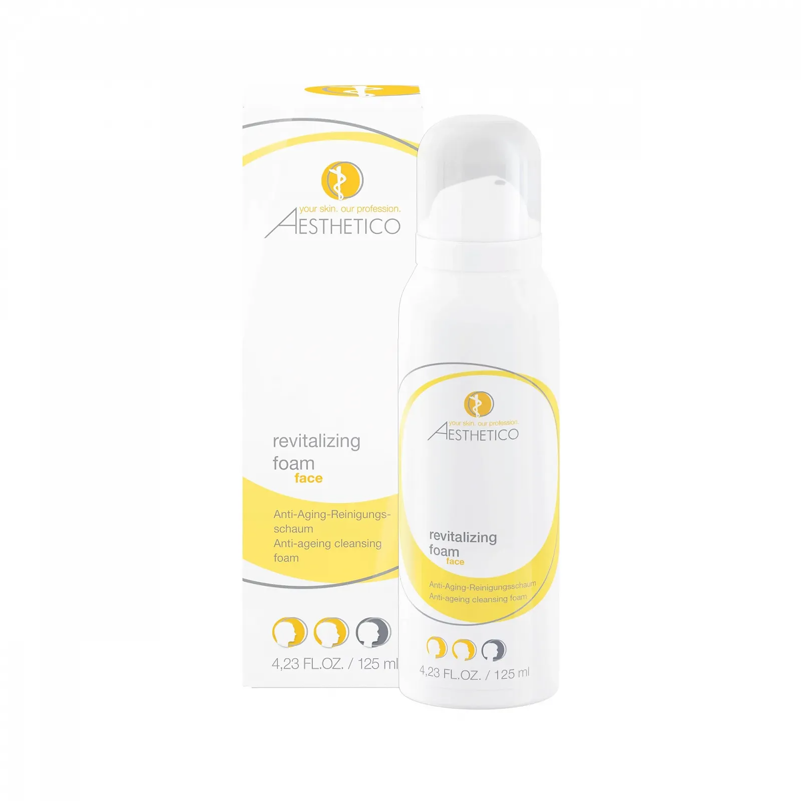 Пенка AESTHETICO Revitalizing для умывания, 125 мл Очищающая антивозрастная пенка с гликолем, для зрелой, усталой и преждевременно состарившейся кожи, разглаживает, укрепляет и улучшает цвет лица, фото №1