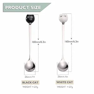 Набір з 8 милих кавових ложок з нержавіючої сталі у формі котячої голови synthetic.ua - Фото 1