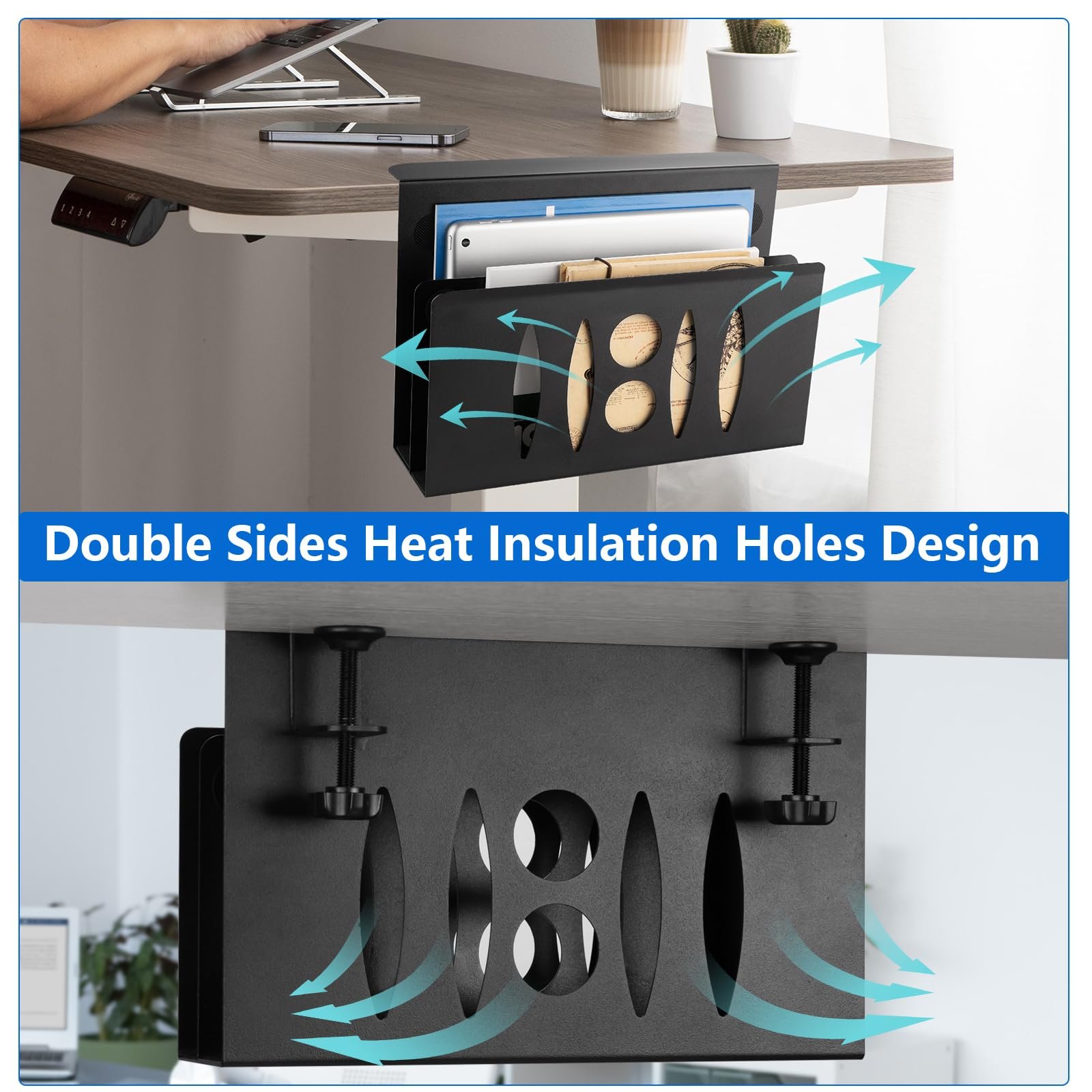 Подставка для ноутбука Стальная Двойная Черная, фото №5