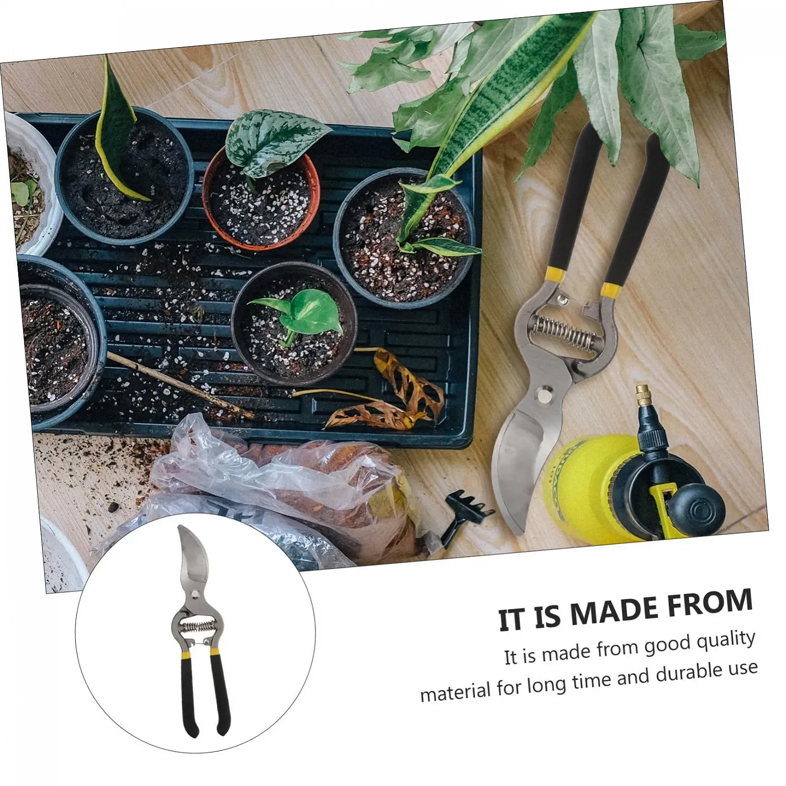 Садові ножиці Happyyami Сталь Black, фото №6