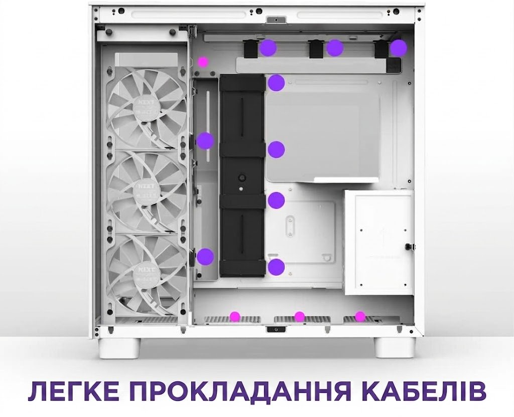 Корпус NZXT H9 Flow White (CM-H91FW-01) / без БЖ / Білий, фото №6