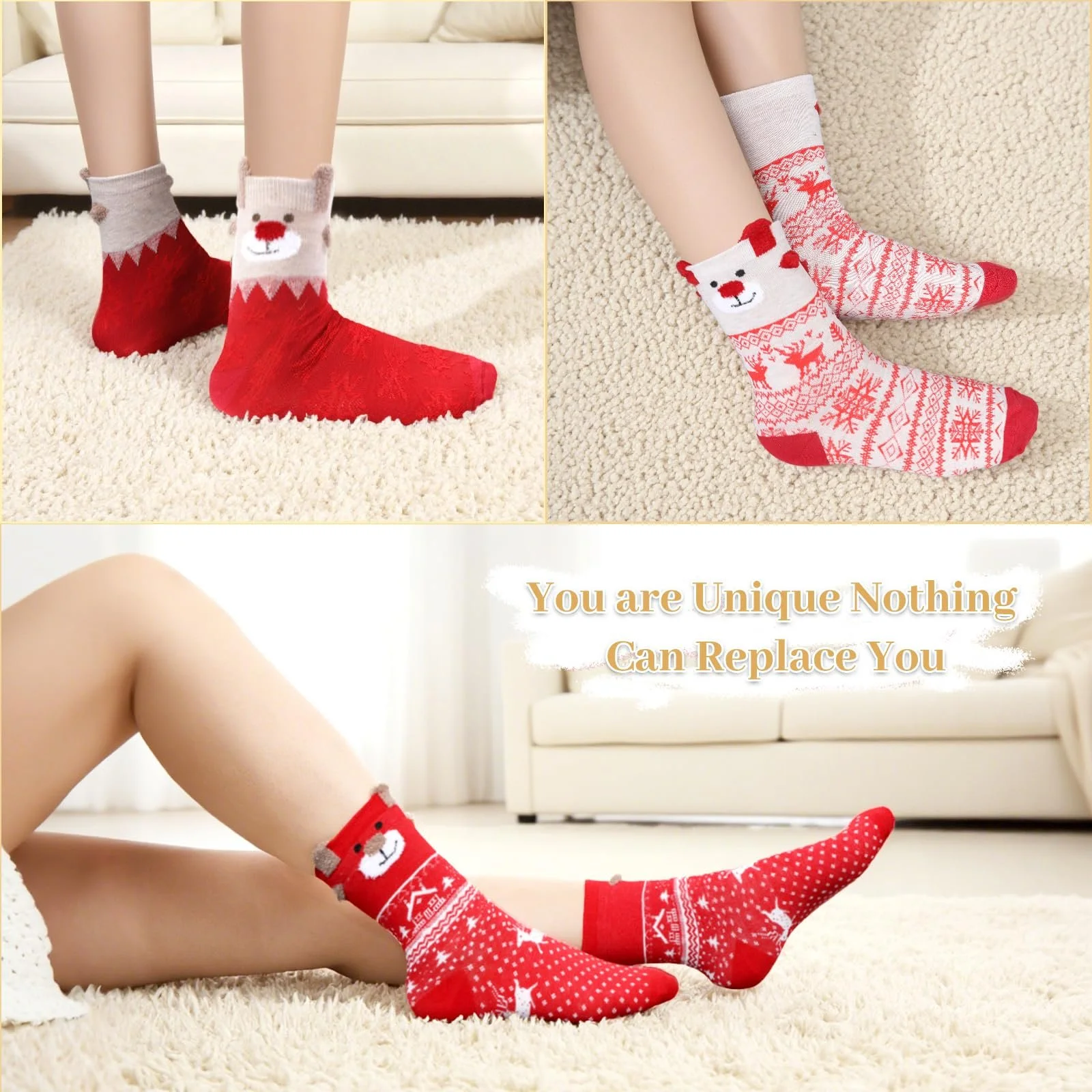 3 пари Різдвяних шкарпеток Жіночі бавовняні шкарпетки, фото №7 3 пари Різдвяних шкарпеток Жіночі бавовняні шкарпетки, фото №7