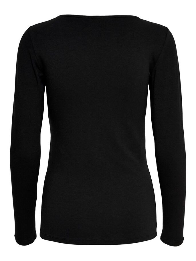 Футболка з довгими рукавами ONLLIVE LOVE LIFE L/S ONECK TOP NOOS JRS 15204712- ONLY Чорний XL, фото №5