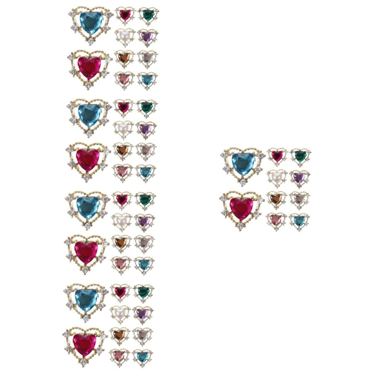 Украшения для ногтей Сердце Форма Набор 5 шт., фото №1