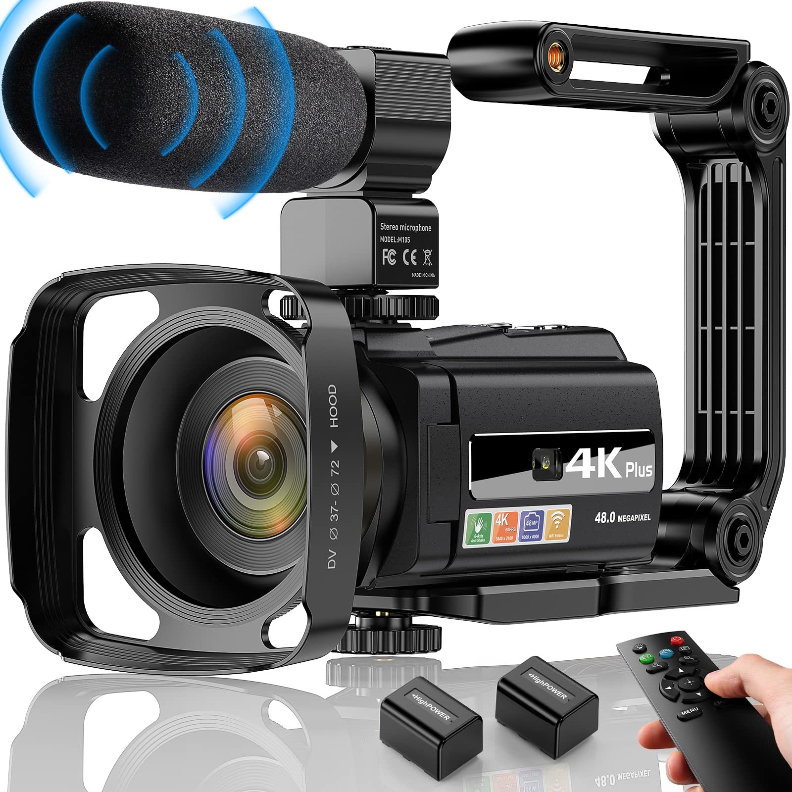 Видеокамера 4K UHD 48MP WiFi IR Ночное видение, 16X DigitalZoom 3 дюйма 270

вращающийся сенсорный экран, фото №1