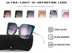 Сонцезахисні окуляри Ретро 70-х FEISEDY Квадратні Великого Розміру, Металеві Дужки з Перламутровою Інкрустацією з Колірним Градієнтом B2625 synthetic.ua - Фото 1