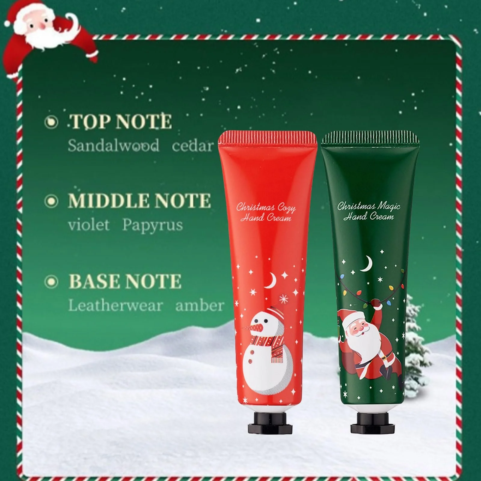 Набор кремов для рук Мини-крем для рук, 2 шт Увлажняющий крем Ароматизированный крем Рождественский крем для рук Подарок для женщин, фото №4