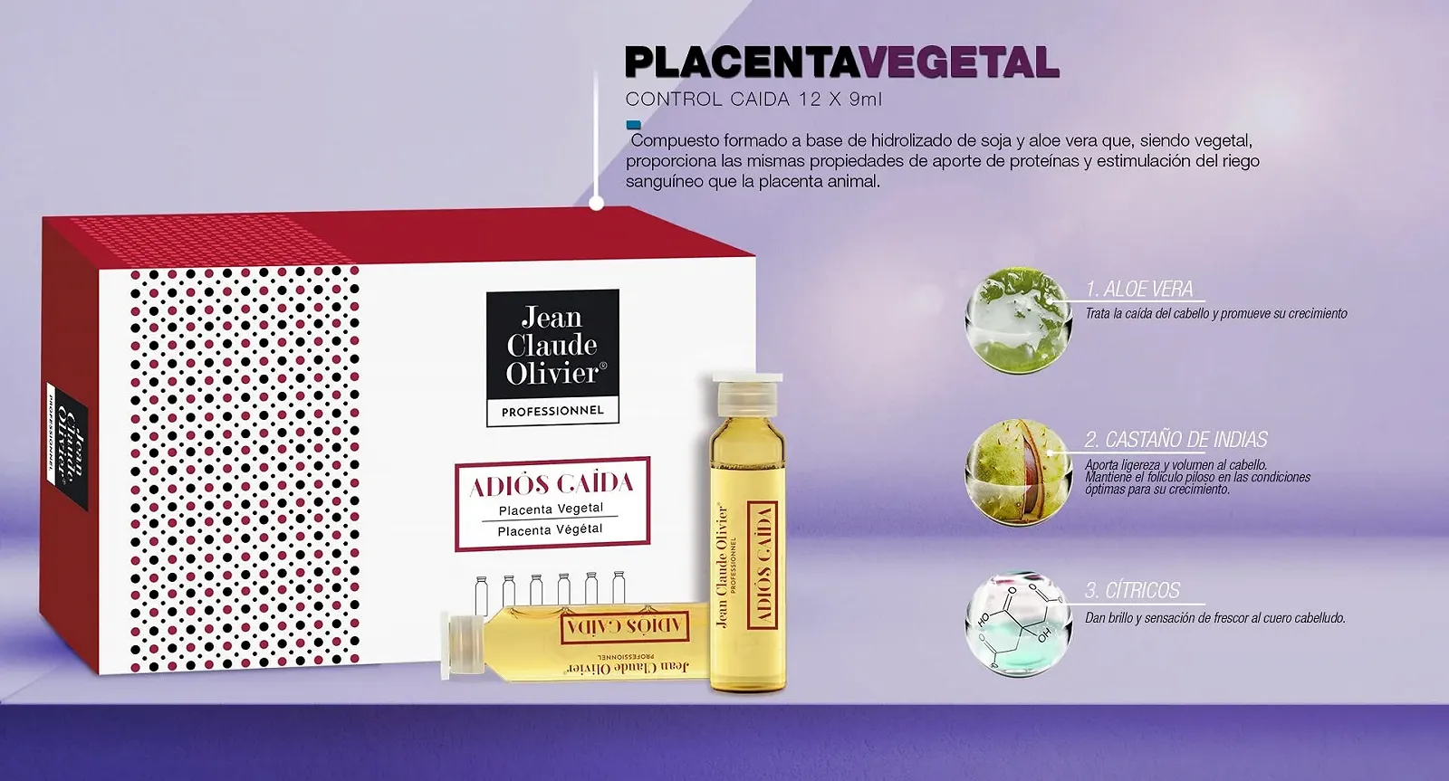 Засіб проти випадіння волосся Jean Claude Olivier з рослинною плацентою - 12 ампул, фото №4 Засіб проти випадіння волосся Jean Claude Olivier з рослинною плацентою - 12 ампул, фото №4