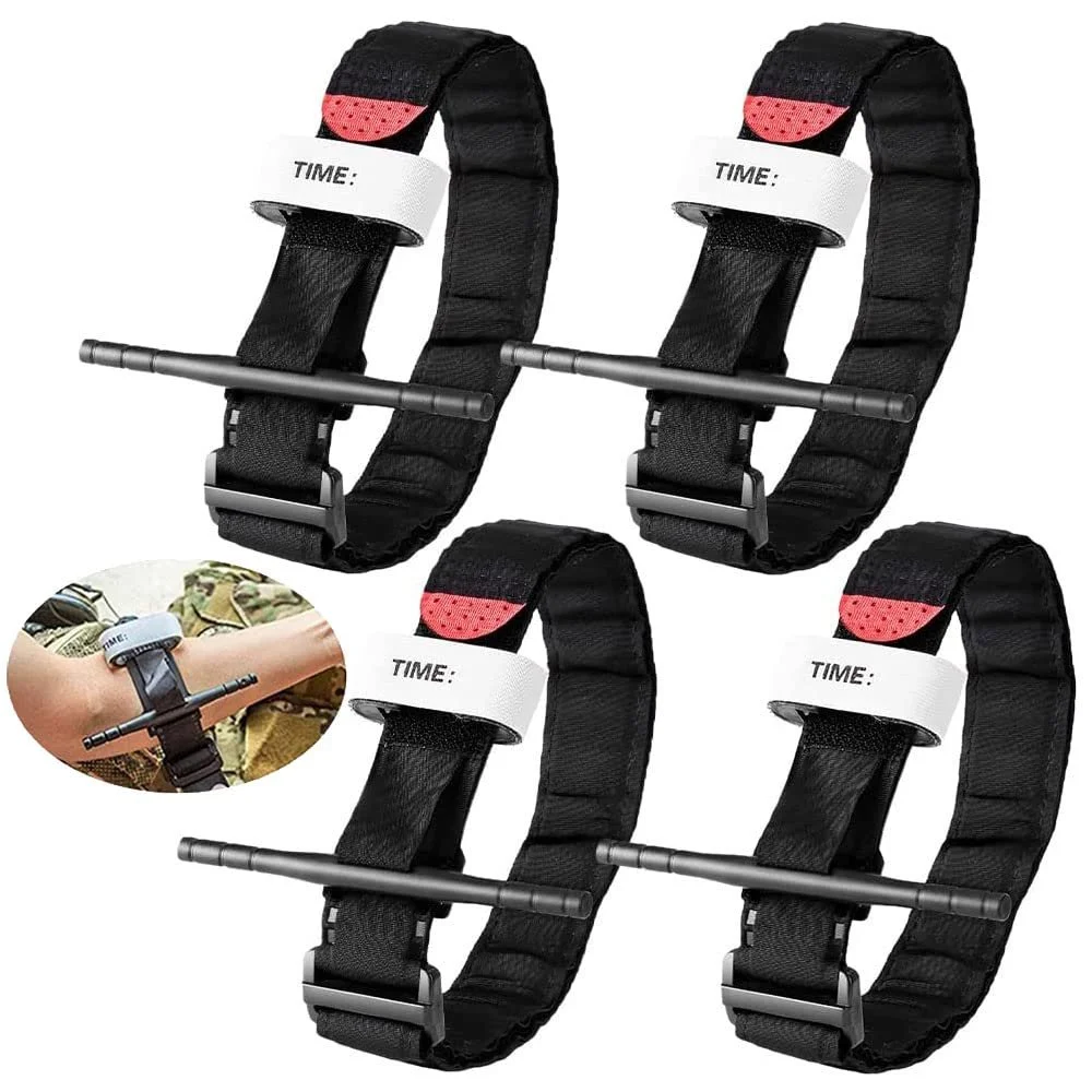 Джгут кровоспинний 4 шт. Тактичний джгут для кемпінгу, походів, альпінізму, спорту на відкритому повітрі, для зупинки кровотечі однією рукою, фото №1