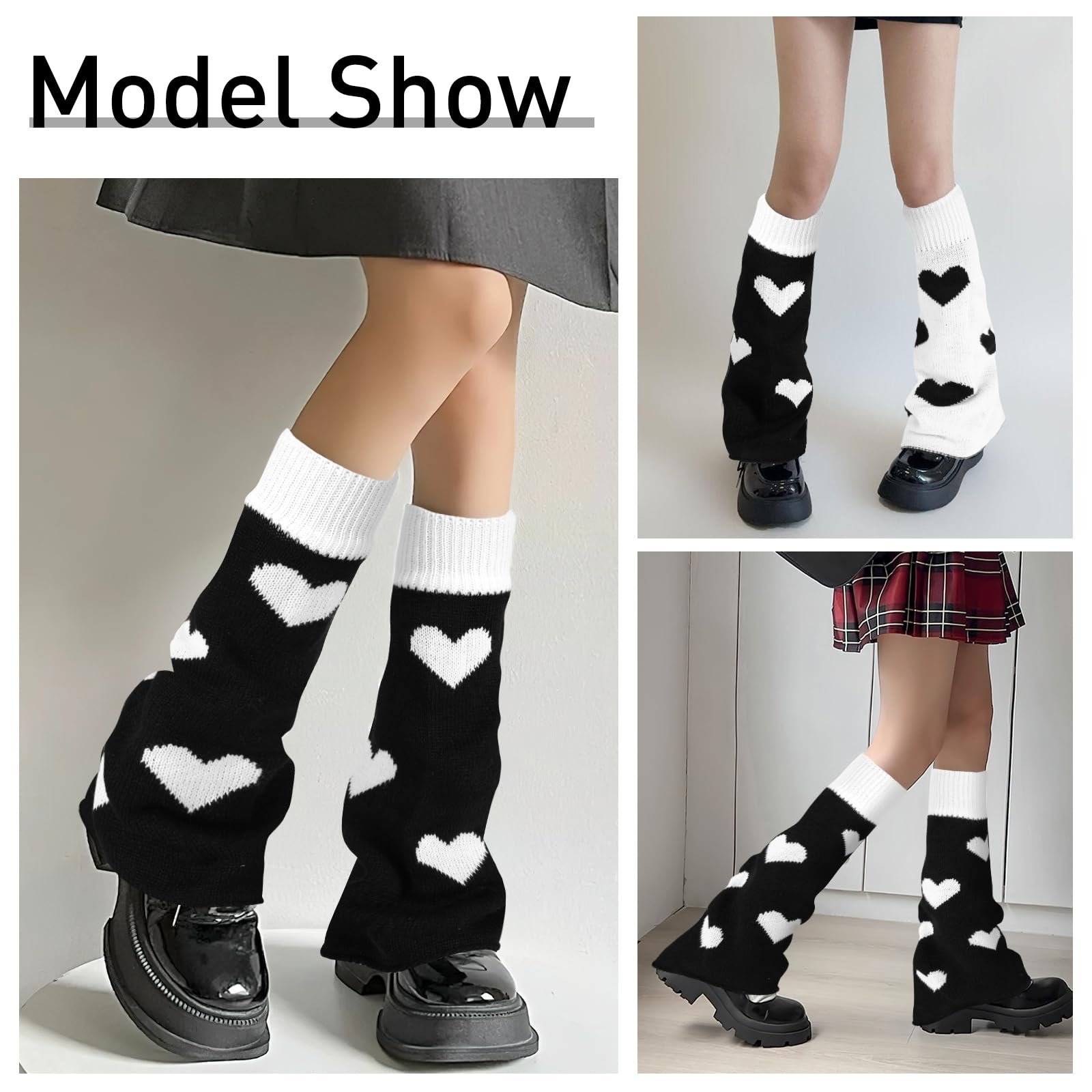 Гетры Вязаные 2 пары Y2K Термо Гетры для ног до колена для девушек и женщин, фото №6