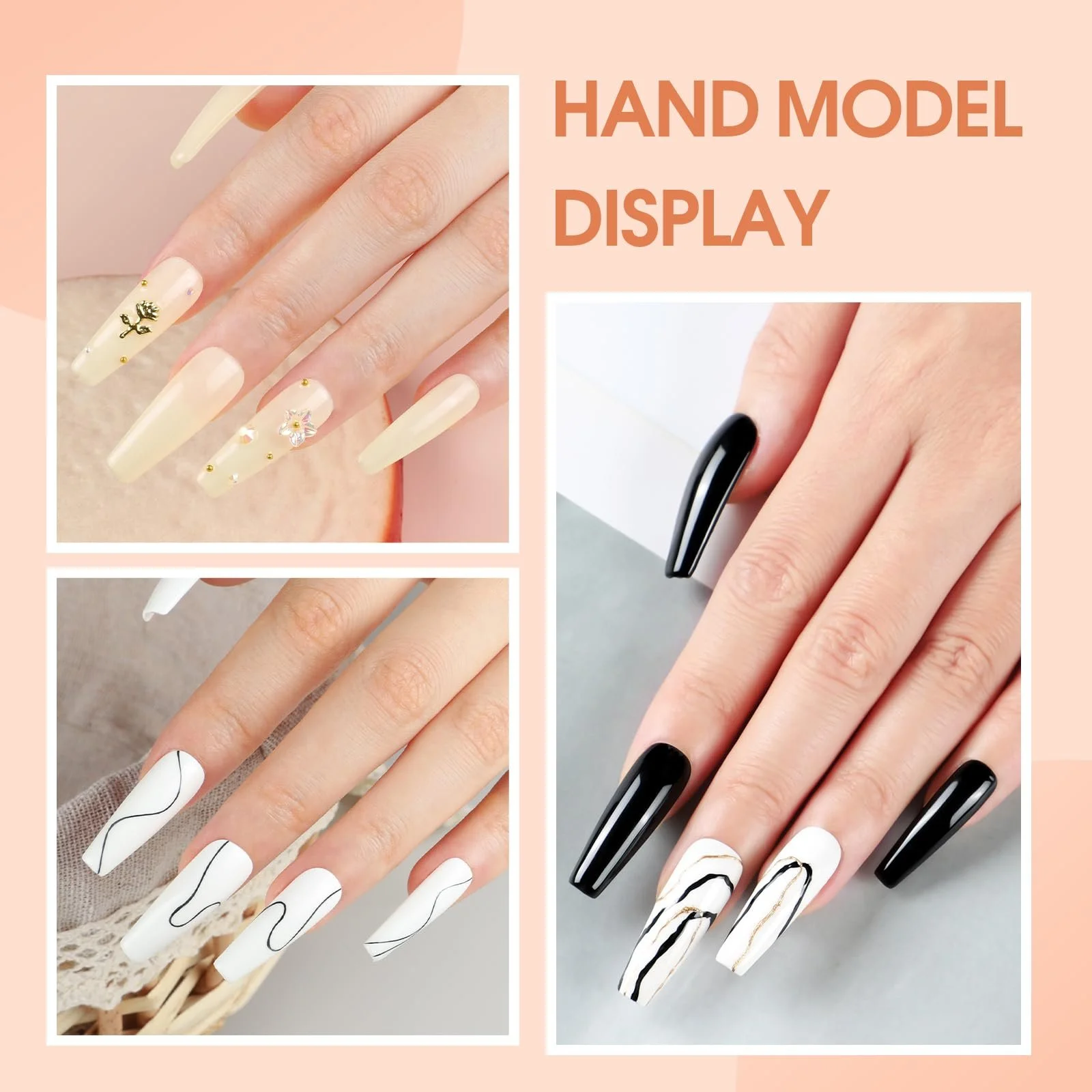 Гель-лак COSCELIA, набор, 10 цветов, розовый, красный, белый, черный, телесный, фото №3