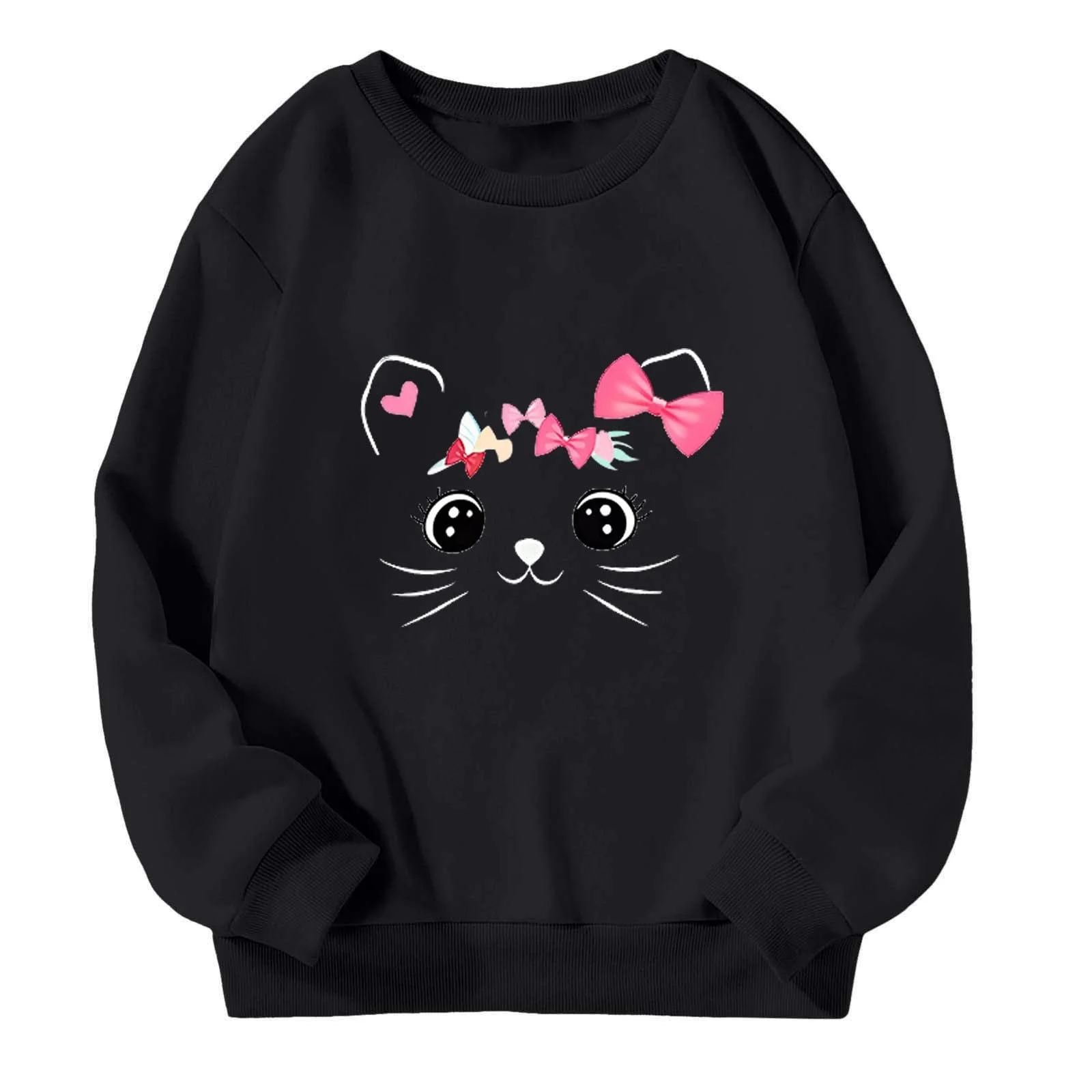 Світшот Generisch З котами, Круглий виріз, Без капюшона, З довгими рукавами, Теплий пуловер, Oversize, М'який, Спортивний, фото №2 Світшот Generisch З котами, Круглий виріз, Без капюшона, З довгими рукавами, Теплий пуловер, Oversize, М'який, Спортивний, фото №2