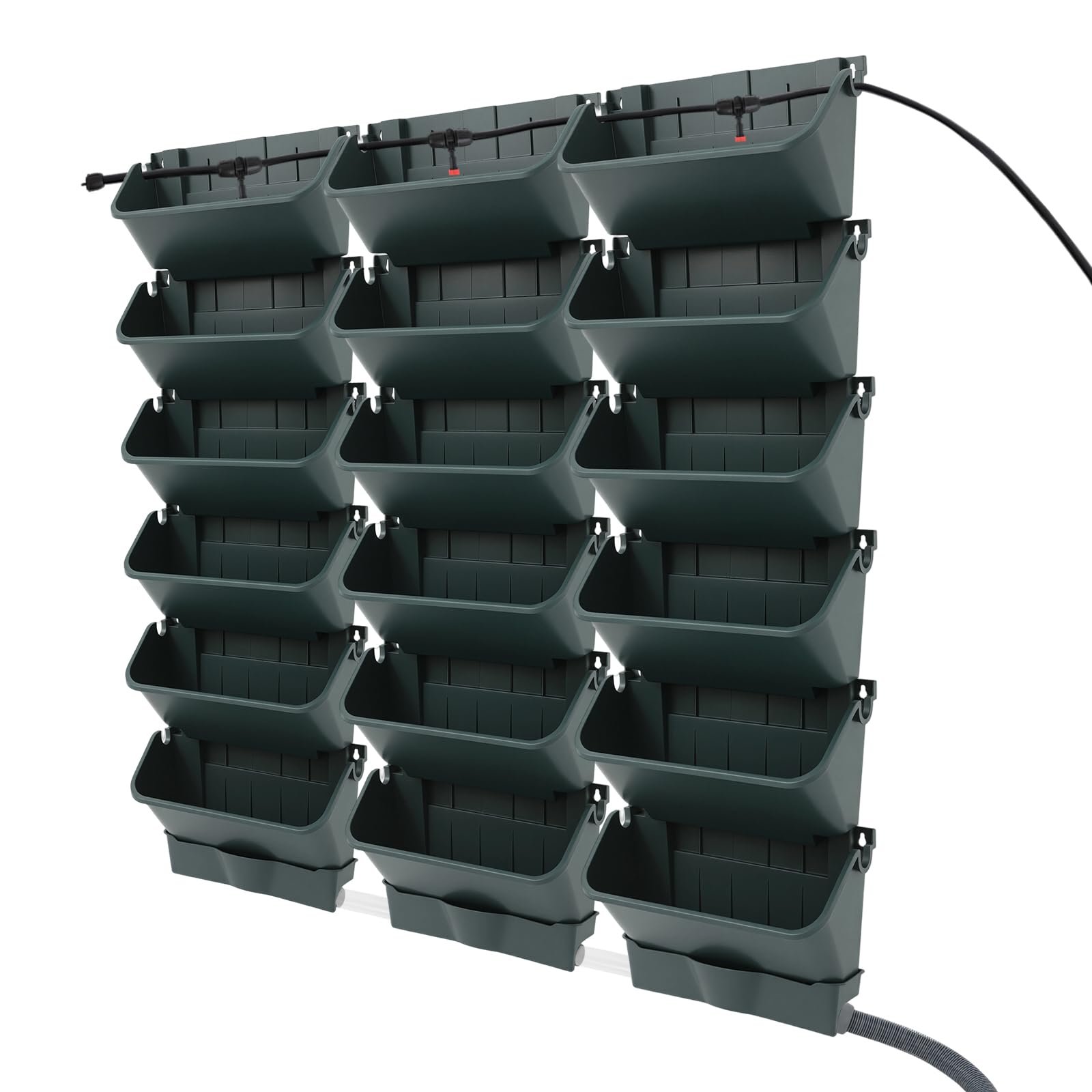 Набір вертикальних настінних горщиків 18 шт. автоматичний полив таймер зелений, фото №9 Набір вертикальних настінних горщиків 18 шт. автоматичний полив таймер зелений, фото №9