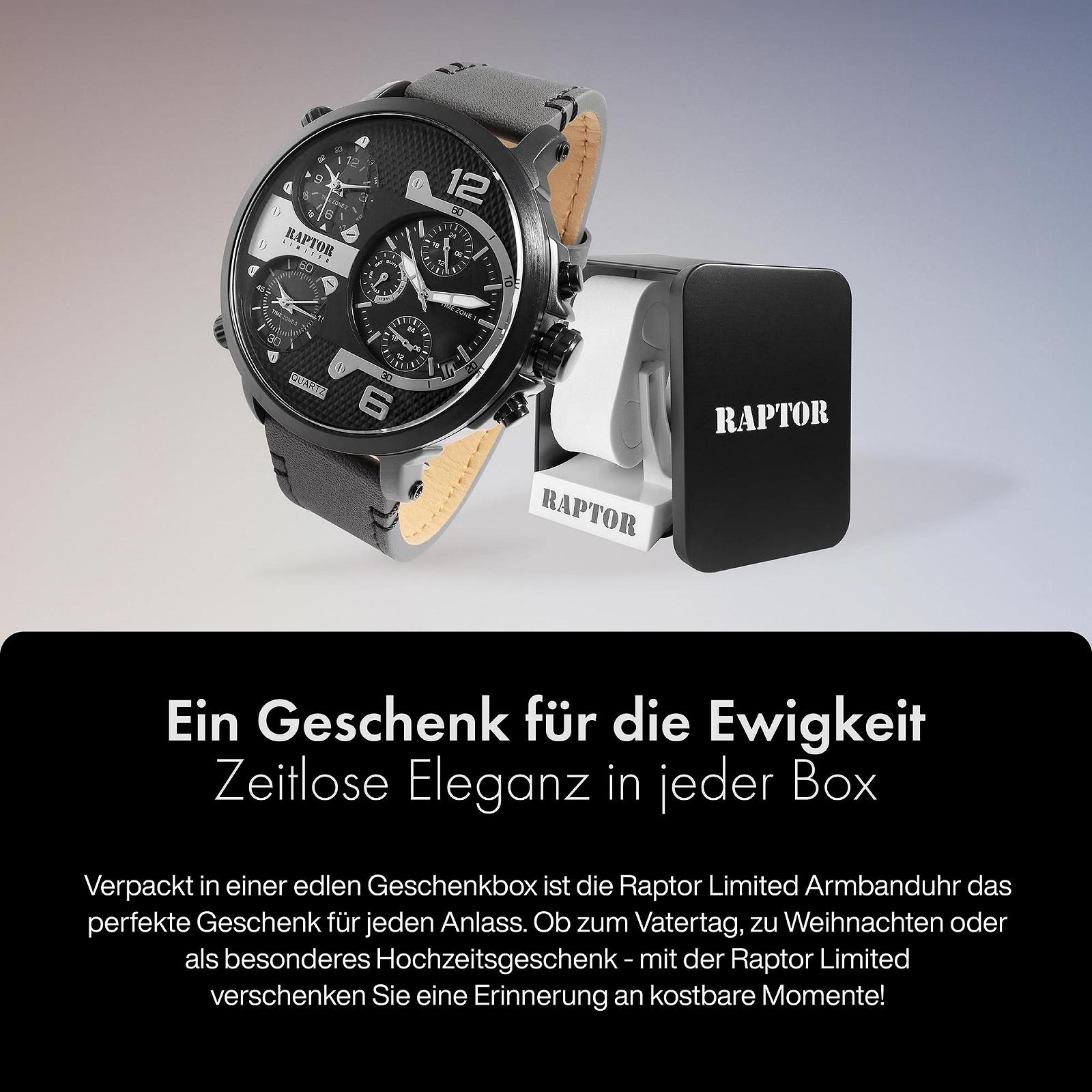 Часы Raptor Limited Maxx Quartz Мужские С 3-мя Часовыми Зонами RA20130 Серый, фото №6