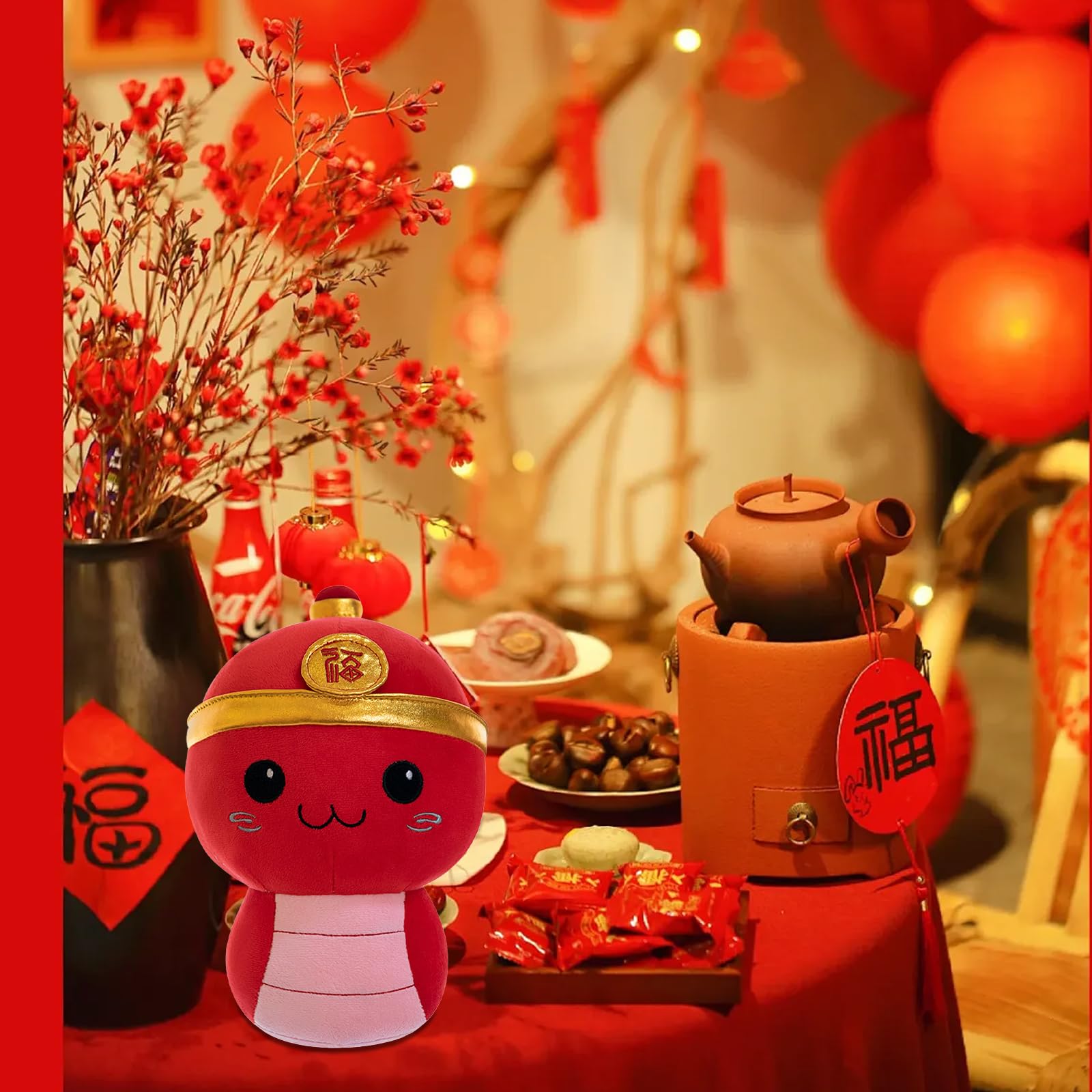 Плюшевая игрушка Змея 2025 Год Змеи Талисман 25 см Красный, фото №4 Плюшевая игрушка Змея 2025 Год Змеи Талисман 25 см Красный, фото №4