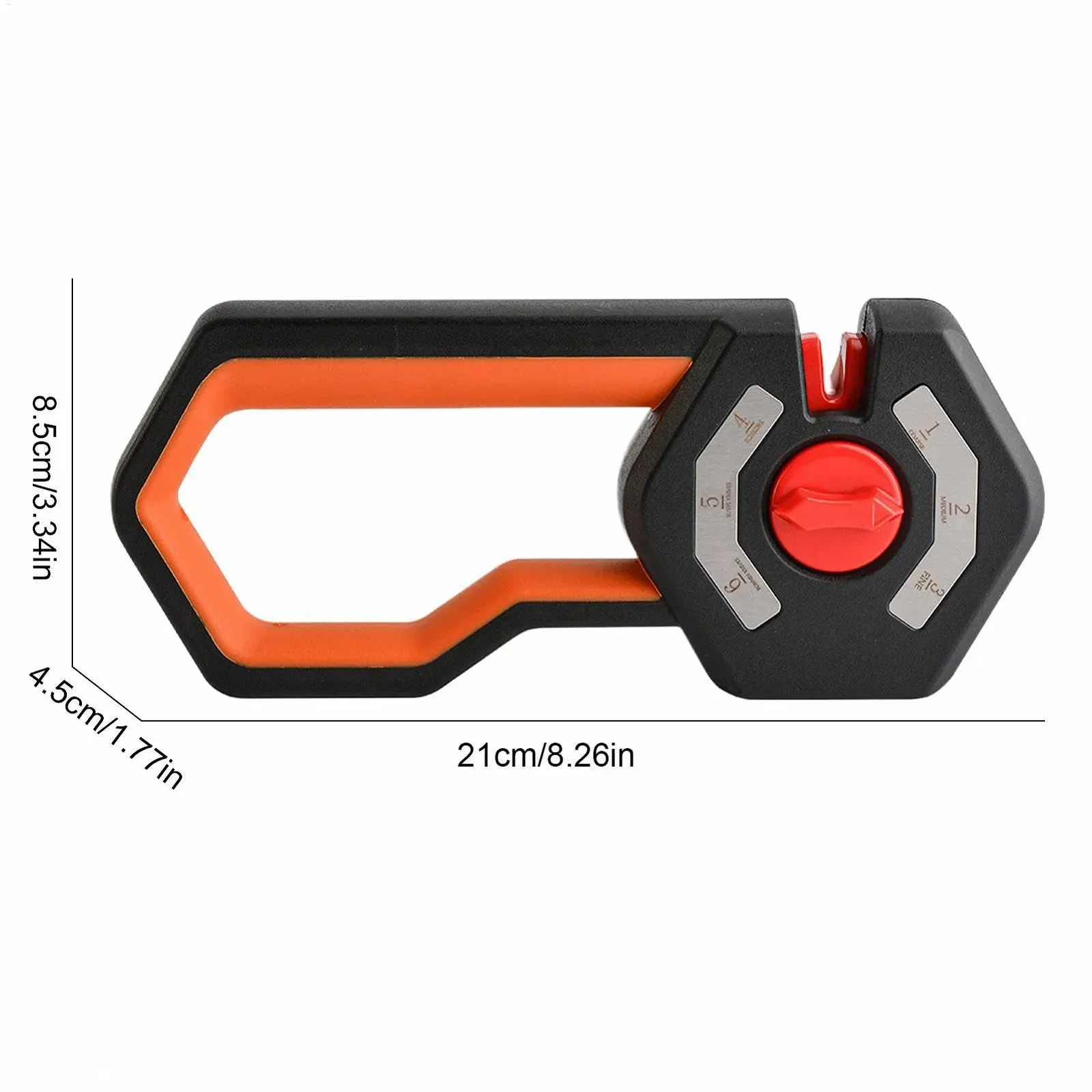 Точилка для ножей ручная 6-ступенчатая с регулируемым углом нескользящая ручка, фото №6